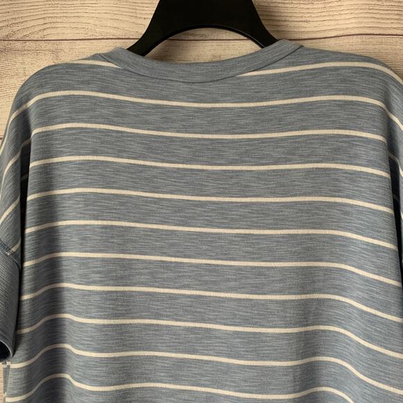 First Love by Lovelyn Blue and White Striped Shirt Short Sleeve Size Medium - Picture 6 of 15